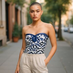 NWOT bebe 90's Y2K 93% silk strapless top